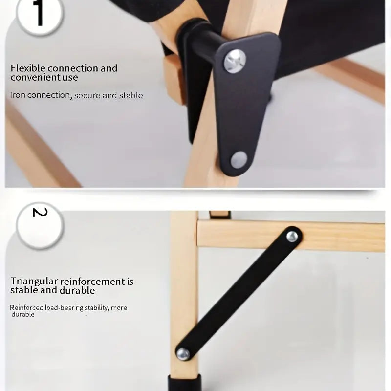 Foldable Wooden Camping Chair - Beech Black